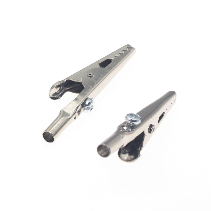 10/50 tk Ühe käepidemega alligaatoriklamber Nikkeldatud 10A 50MM raudklamber elektrilise sondimõõturi krokodilliklambri testimiseks