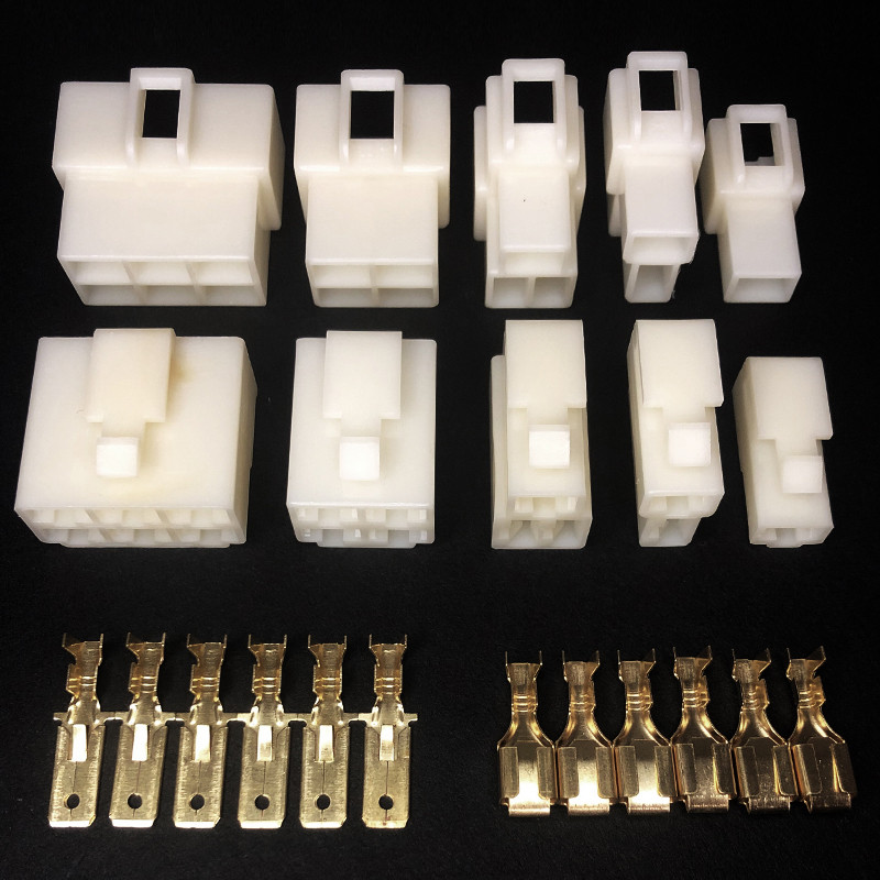 6,3 mm 2 / 3 / 4 / 6 / kaiščio automobilio laido jungtis vyriška ir moteriška kabelio gnybtų kištukų komplektas motociklo diržų jungtis, automobilis