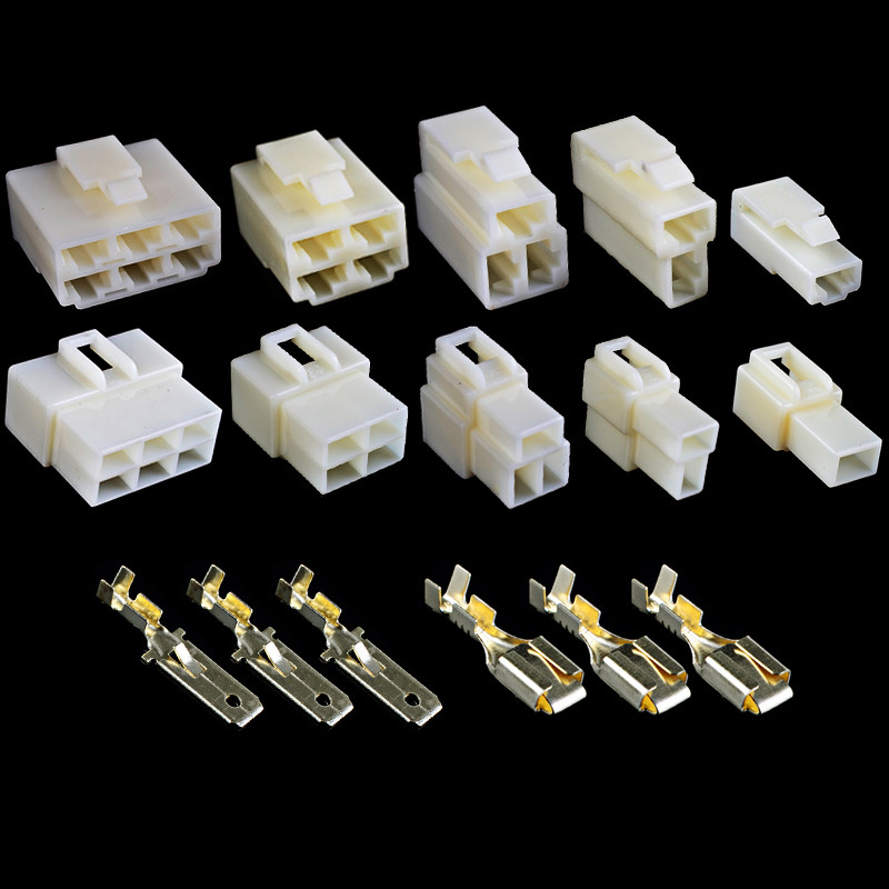 6,3 mm 2 / 3 / 4 / 6 / kaiščio automobilio laido jungtis vyriška ir moteriška kabelio gnybtų kištukų komplektas motociklo diržų jungtis, automobilis