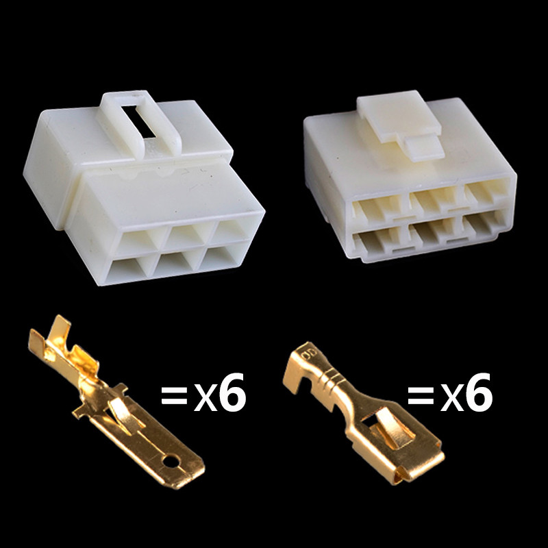 6,3 mm 2 / 3 / 4 / 6 / kaiščio automobilio laido jungtis vyriška ir moteriška kabelio gnybtų kištukų komplektas motociklo diržų jungtis, automobilis