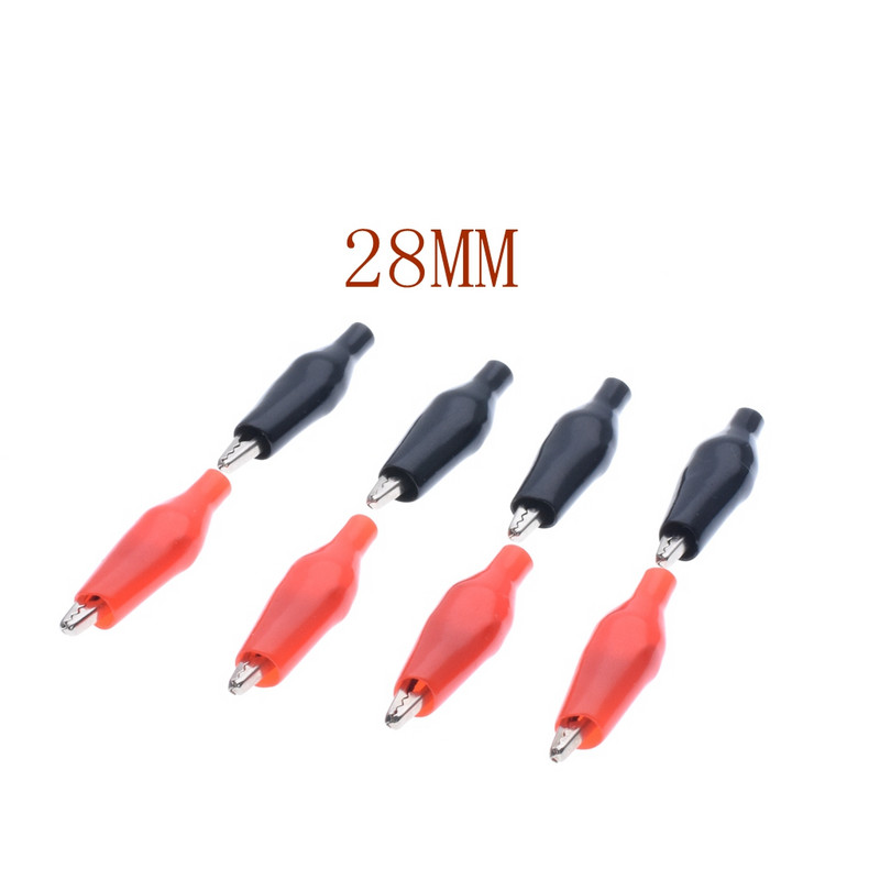 20 kom/lot 28 MM 35 MM 45 MM Metalna aligatorska kopča Krokodilska električna stezaljka za ispitivanje mjerača sonde crna i crvena s plastičnim poklopcem
