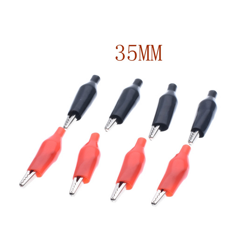 20 kom/lot 28 MM 35 MM 45 MM Metalna aligatorska kopča Krokodilska električna stezaljka za ispitivanje mjerača sonde crna i crvena s plastičnim poklopcem