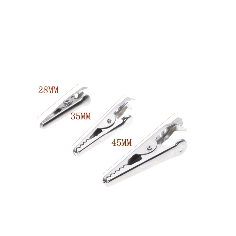 20 kom/lot 28 MM 35 MM 45 MM Metalna aligatorska kopča Krokodilska električna stezaljka za ispitivanje mjerača sonde crna i crvena s plastičnim poklopcem