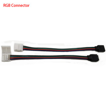 5Pcs 15cm 4 Pin 4pin 5050 3528 LED RGB лента Удължителен конектор Кабелна тел LED лента Удължителни кабели Щипка Продажба на едро и дропшип