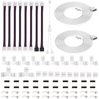 10 mm 4-pinski LED konektor Terminal Splice LTI Shaped Adapter Komplet pribora za RGB LED traku 5050 konektor premosne žice