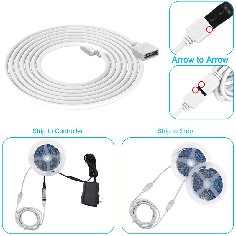 10 mm 4-pinski LED konektor Terminal Splice LTI Shaped Adapter Komplet pribora za RGB LED traku 5050 konektor premosne žice