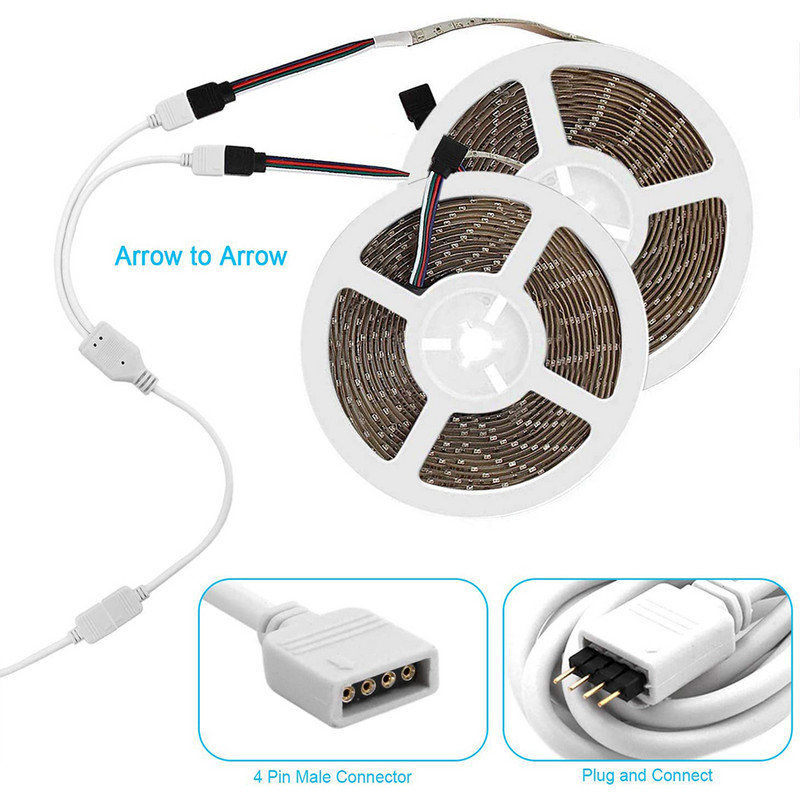 10 mm 4-pinski LED konektor Terminal Splice LTI Shaped Adapter Komplet pribora za RGB LED traku 5050 konektor premosne žice