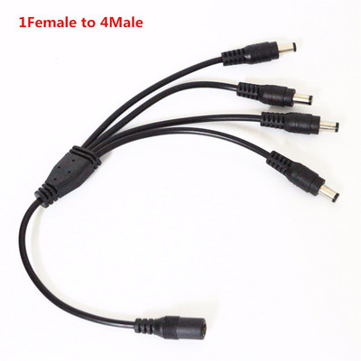DC utičnica 1 ženski na 2/3/4 muški utikač Razdjelnik Adapter 5,5 mm * 2,1 mm DC LED konektor kabel za CCTV kamere LED traka svjetla