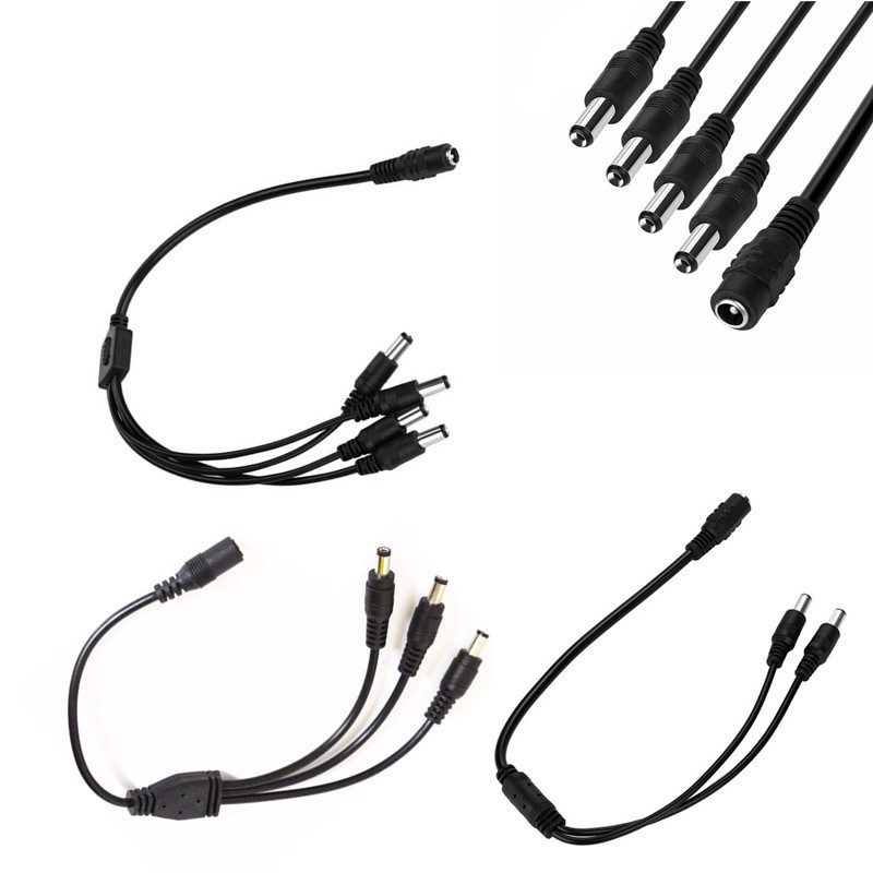 DC utičnica 1 ženski na 2/3/4 muški utikač Razdjelnik Adapter 5,5 mm * 2,1 mm DC LED konektor kabel za CCTV kamere LED traka svjetla