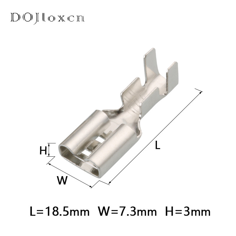 20/50/100/200/500 kom 6.3 Ožičenje automobila Bakreni terminal 250 utikač opruga ženski konektor visoka stopa 0.4 debljine DJ622-D6.3C