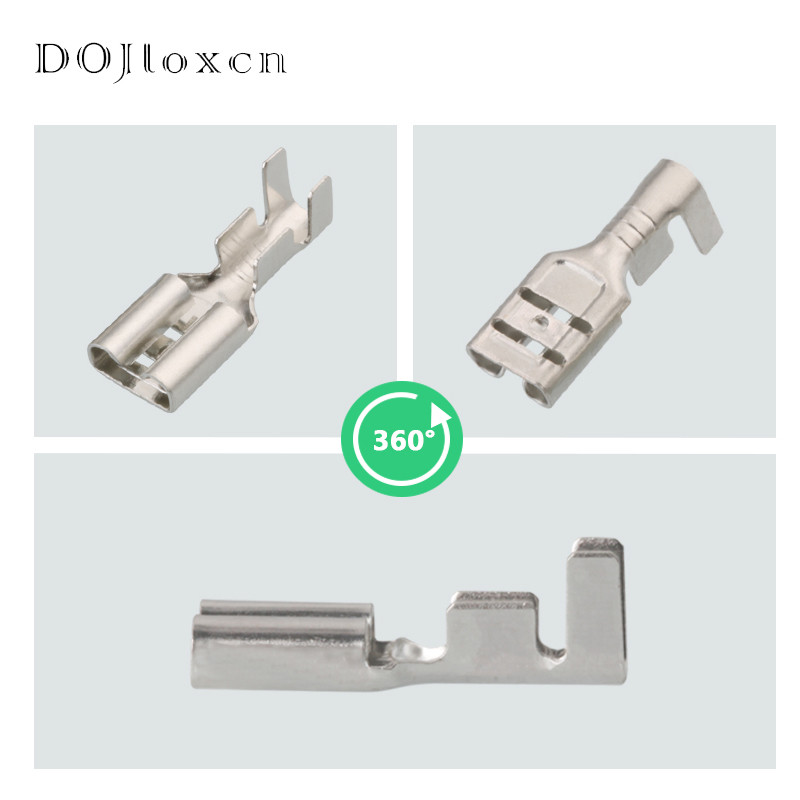20/50/100/200/500 kom 6.3 Ožičenje automobila Bakreni terminal 250 utikač opruga ženski konektor visoka stopa 0.4 debljine DJ622-D6.3C