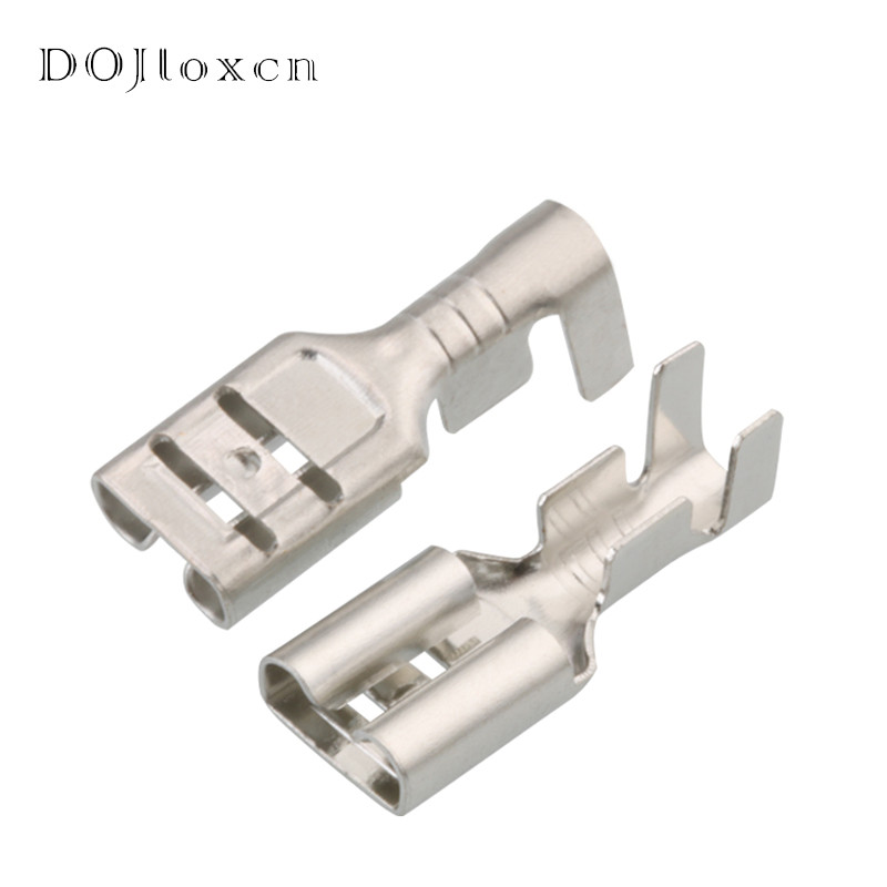 20/50/100/200/500 kom 6.3 Ožičenje automobila Bakreni terminal 250 utikač opruga ženski konektor visoka stopa 0.4 debljine DJ622-D6.3C