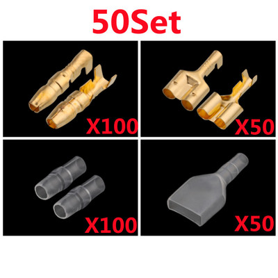 10/20/50Setovi 4.0 Bullet terminal konektor električne žice promjer 4 mm muški + ženski 1:2 prozirni omotač