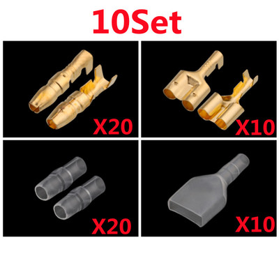 10/20/50Setovi 4.0 Bullet terminal konektor električne žice promjer 4 mm muški + ženski 1:2 prozirni omotač