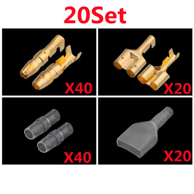 10/20/50Setovi 4.0 Bullet terminal konektor električne žice promjer 4 mm muški + ženski 1:2 prozirni omotač