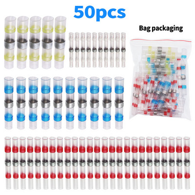 50kom/pakiranje Priključci za lemljene žice Vodootporni termoskupljajući čeoni konektori Priključci električnih žica Izolirani sučeoni spojevi A