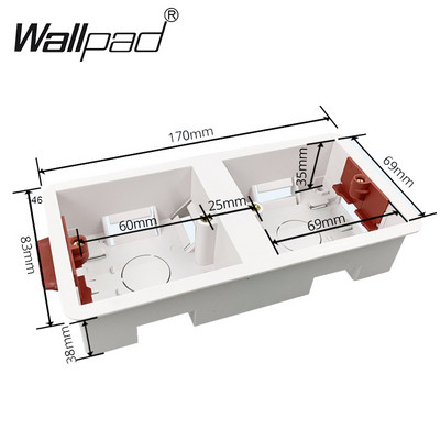 120 mm udaljenost vijaka Kutija za suhu oblogu za gipsane ploče gipsane ploče 47 mm dubine zidna podloga 9M 3*6 zidna kazeta s prekidačem