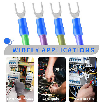 100 τεμ. SV Crimp Terminal Spade Fork Connector Wire Copper Crimp Connector Με μόνωση κορδονιού ακροδέκτη ακροδέκτη άκρου SV1.25/2/3.5/5.5