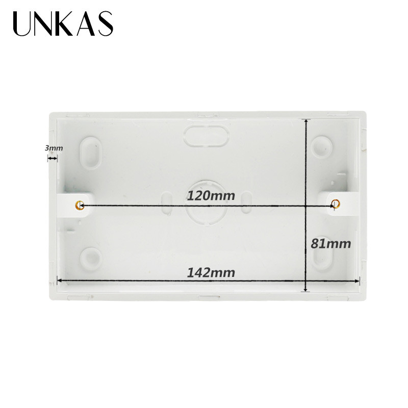 UNKAS vanjska montažna kutija 146mm*86mm*32mm za 146*86mm standardni prekidač na dodir i utičnicu za bilo koji položaj zidne površine