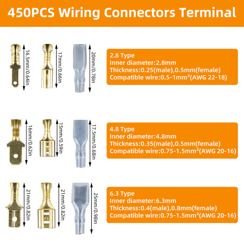 2,8/4,8/6,3 mm univerzalni opružni utikač žica presovana ručnim alatom za spajanje stezaljkama Električno izolirani asortiman SN-48B