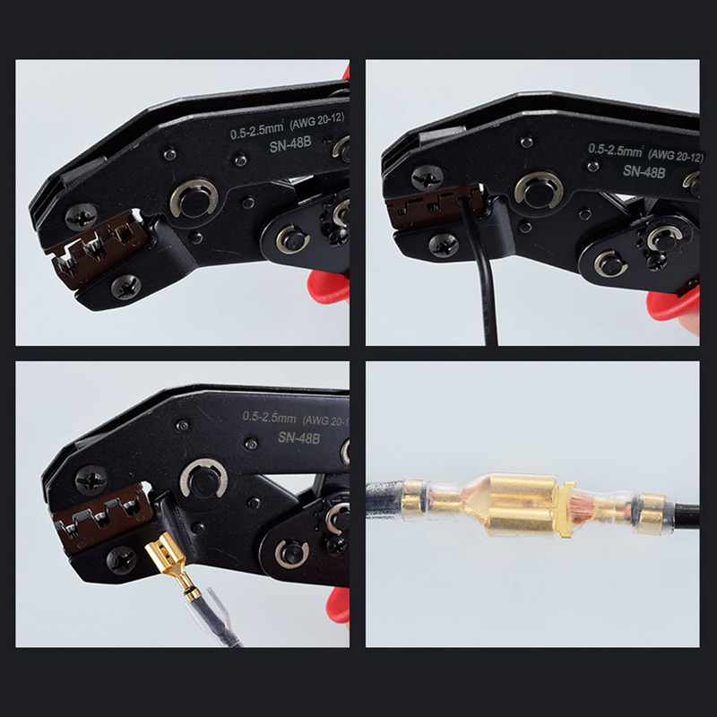 2,8/4,8/6,3 mm univerzalni opružni utikač žica presovana ručnim alatom za spajanje stezaljkama Električno izolirani asortiman SN-48B