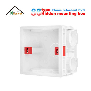 Επιβραδυντικό φλόγας PVC Πλαστικό μυστικό κρυφό εσωτερικό κουτί τοίχου για κασέτα 86*86mm