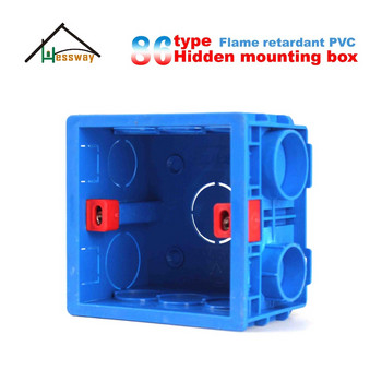 Огнеустойчива PVC пластмасова тайна кутия Вътрешна кутия за стенен монтаж за касета 86*86 mm