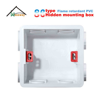 Огнеустойчива PVC пластмасова тайна кутия Вътрешна кутия за стенен монтаж за касета 86*86 mm