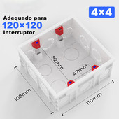 Brazīlijas standarta 4x4 sienas stiprinājums tumšā kārbā, iekšējais 120x120 mm kasešu vads gaismas slēdža kontaktligzdai elektriskie piederumi