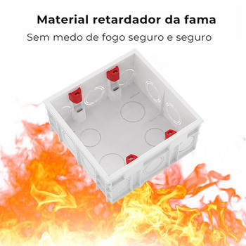 Βραζιλία Standard 4X4 επιτοίχιας τοποθέτησης Dark Box Εσωτερική καλωδίωση κασέτας 120x120mm για ηλεκτρικά αξεσουάρ πρίζας διακόπτη φωτός