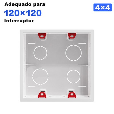 Brazīlijas standarta 4x4 sienas stiprinājums tumšā kārbā, iekšējais 120x120 mm kasešu vads gaismas slēdža kontaktligzdai elektriskie piederumi
