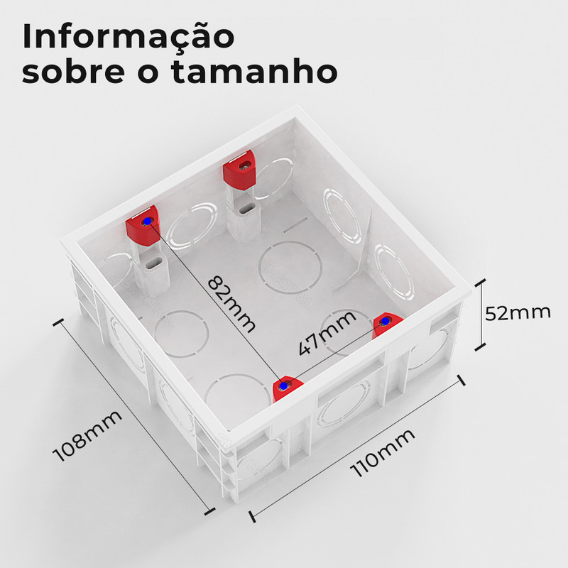 Brazīlijas standarta 4x4 sienas stiprinājums tumšā kārbā, iekšējais 120x120 mm kasešu vads gaismas slēdža kontaktligzdai elektriskie piederumi