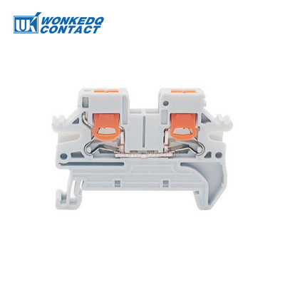 10Pcs PTV 2.5 Страничен вход Push-in Съединител за проводник Електрическа клема 2,5 mm² Кабелно окабеляване Клемен блок за DIN шина PTV2.5