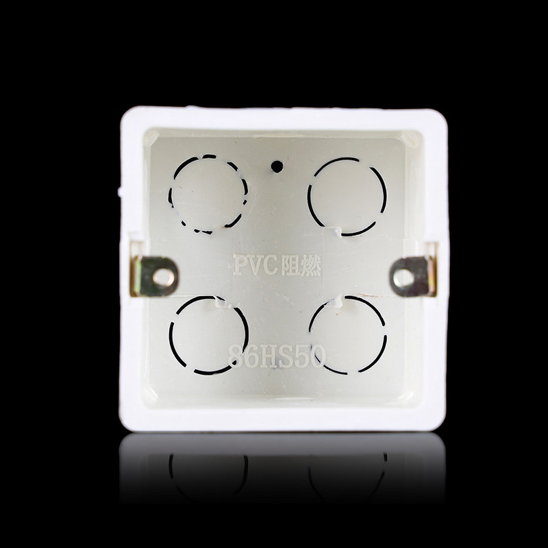 12gab Partijas slēdža apakšējā kārba, 86 tipa kontaktligzda, tumša kaste, sienā iebūvēta montāžas aizmugurējā kasete PVC liesmu slāpējoša