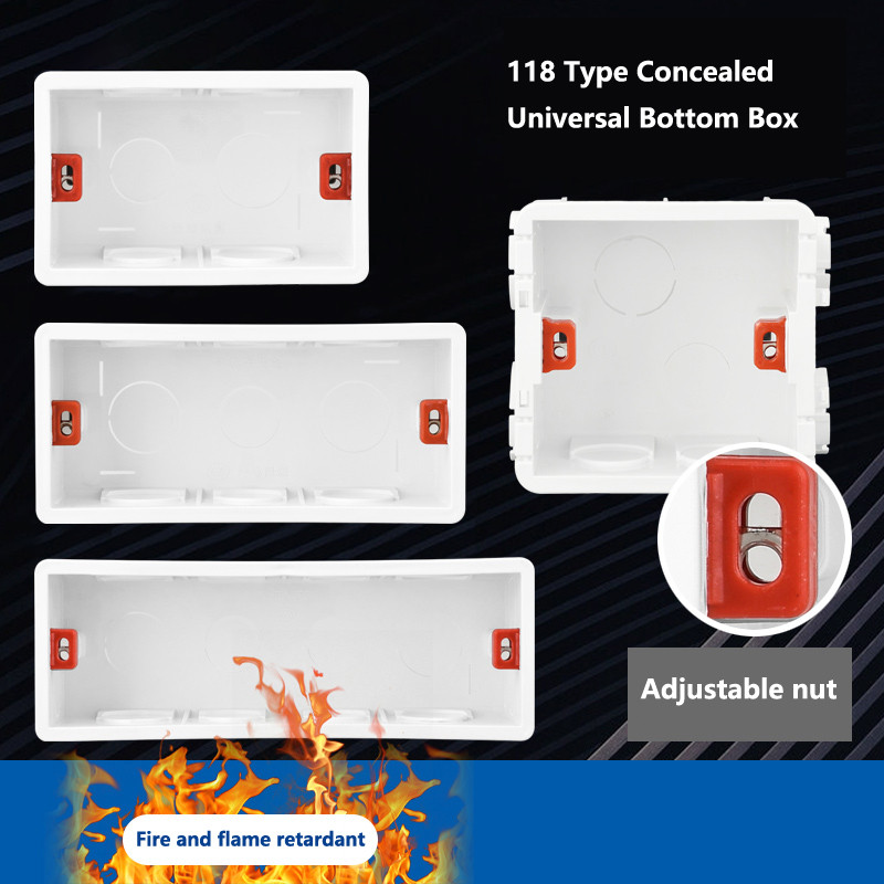 118 tips US AU Standarta universālā apakšējā kārba sienas korpuss gaismas slēdža ligzda montāžas kārba Iekšējā kasešu sadales kārba