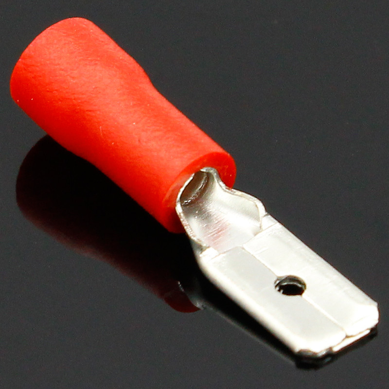 100 gab. (50 pāri) 4,8 mm elektrisko un vadu savienotāju izolēts, saspiests spailes lāpsts