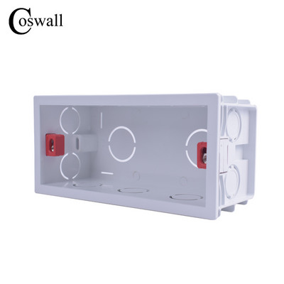 COSWALL Super Quality 144mm*67.5mm iekšējās montāžas kastes aizmugures kasete 154mm*72mm sienas gaismas slēdžiem un kontaktligzdām