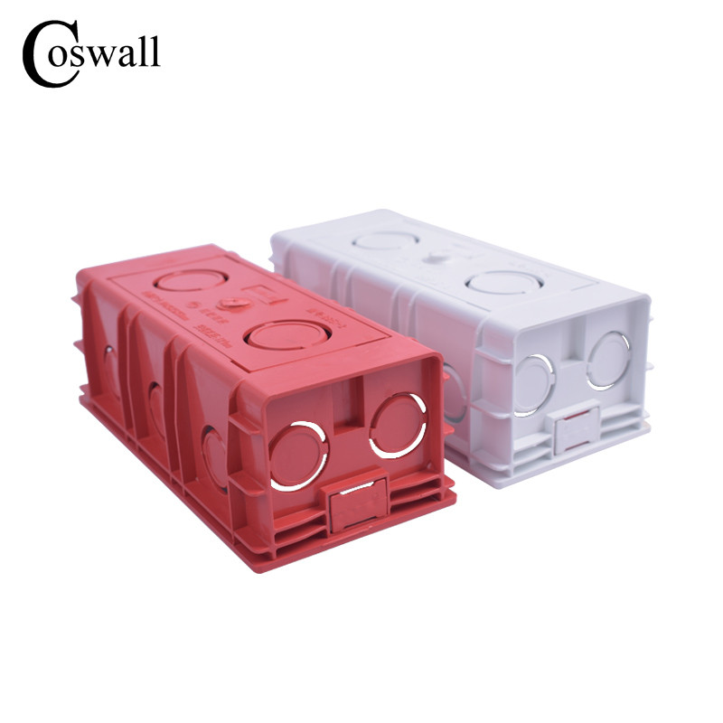 COSWALL Super Quality 144mm*67.5mm iekšējās montāžas kastes aizmugures kasete 154mm*72mm sienas gaismas slēdžiem un kontaktligzdām