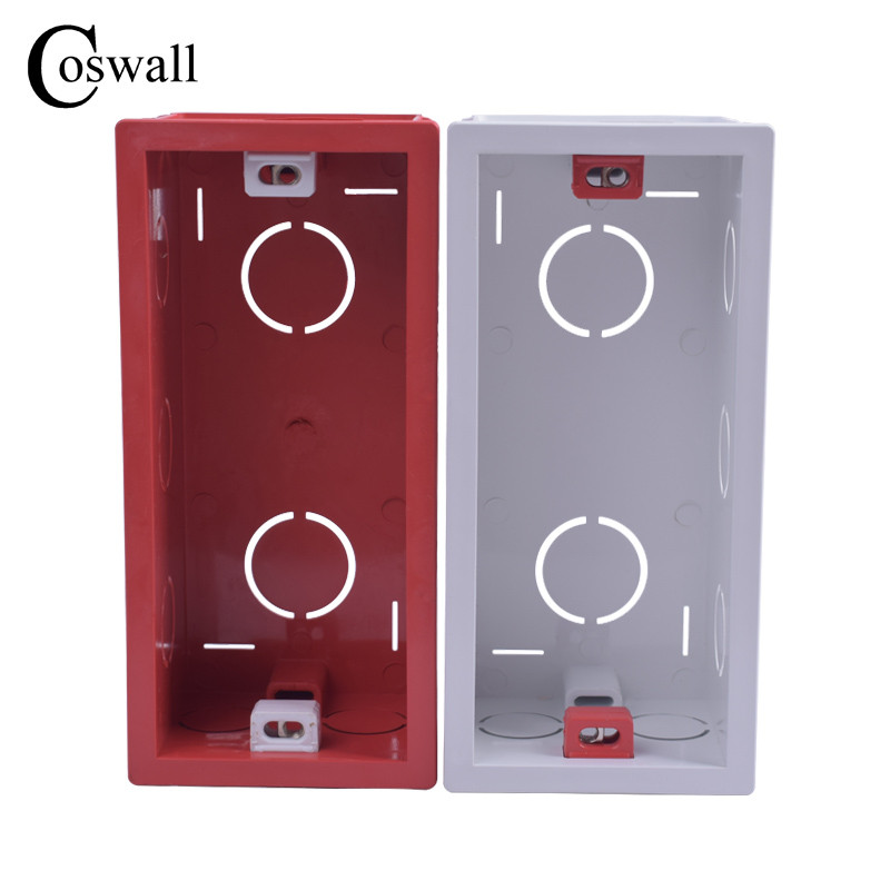 COSWALL Super Quality 144mm*67.5mm iekšējās montāžas kastes aizmugures kasete 154mm*72mm sienas gaismas slēdžiem un kontaktligzdām