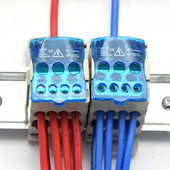 2PCS UKK80A Разклонител за кабели, Разделител за проводници, клема за медно окабеляване, разпределителна кутия за DIN релса един към шест