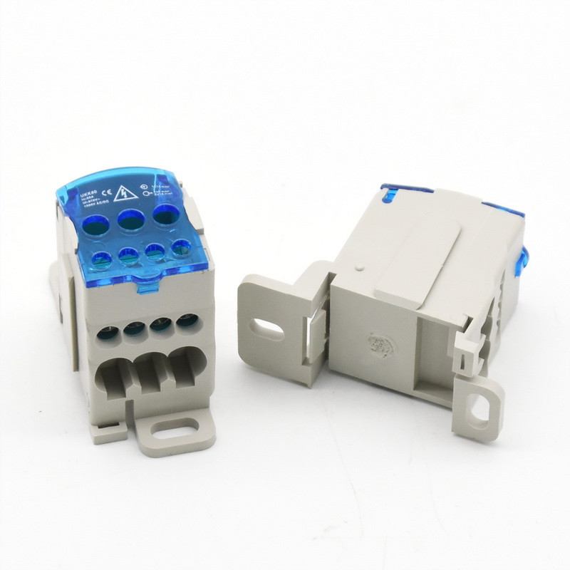 2PCS UKK80A Разклонител за кабели, Разделител за проводници, клема за медно окабеляване, разпределителна кутия за DIN релса един към шест