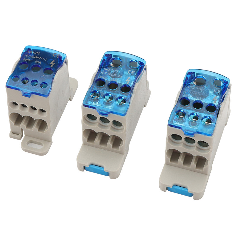 Разпределителна кутия за DIN релса, един вход, множество изходи, UKK захранване, универсален електрически проводник, съединителна кутия, клемен блок, 1 компютър