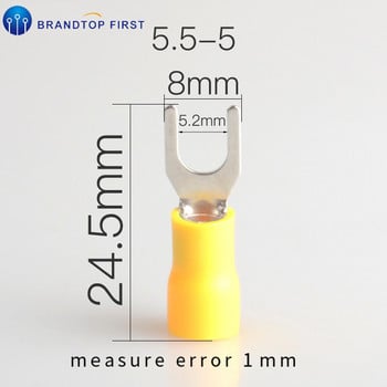 50PCS SV5.5-4 SV5.5-5 SV5.5-6 Терминален кабел Конектор за проводник Изолиран съединител за кримпване на вилица