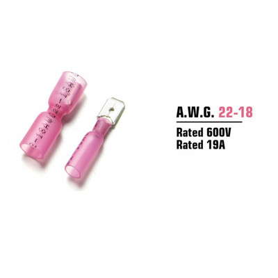 20/50/100PCS Muški Ženski Termoskupljajući Spade Crimp Terminal Vodootporni izolirani stražnji priključak električne žice Komplet terminala kabela