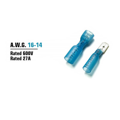 20/50/100PCS Muški Ženski Termoskupljajući Spade Crimp Terminal Vodootporni izolirani stražnji priključak električne žice Komplet terminala kabela