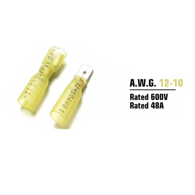 20/50/100PCS Muški Ženski Termoskupljajući Spade Crimp Terminal Vodootporni izolirani stražnji priključak električne žice Komplet terminala kabela