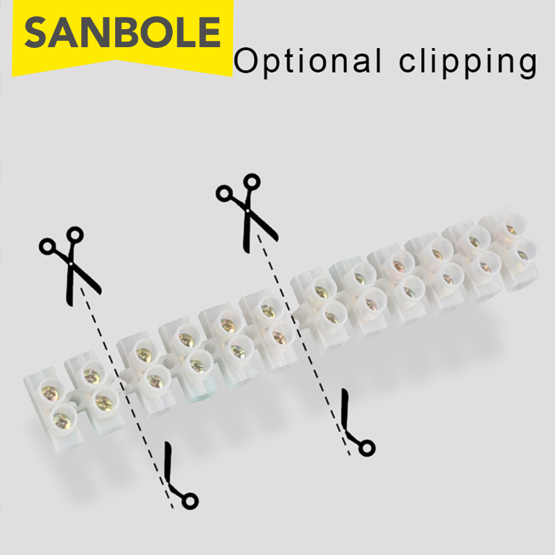 12P клемни блокове Найлон 5/10/20/30A Пластмасов конектор за проводник с фиксирани винтове Монтажно окабеляване X3-1012