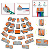 5-100Pcs PCT212-PCT218 SPL-2 SPL-3 Клемни блокове с пружинен лост 0,08-4 mm Мини жични кабелни конектори Разклонител за резба на проводник