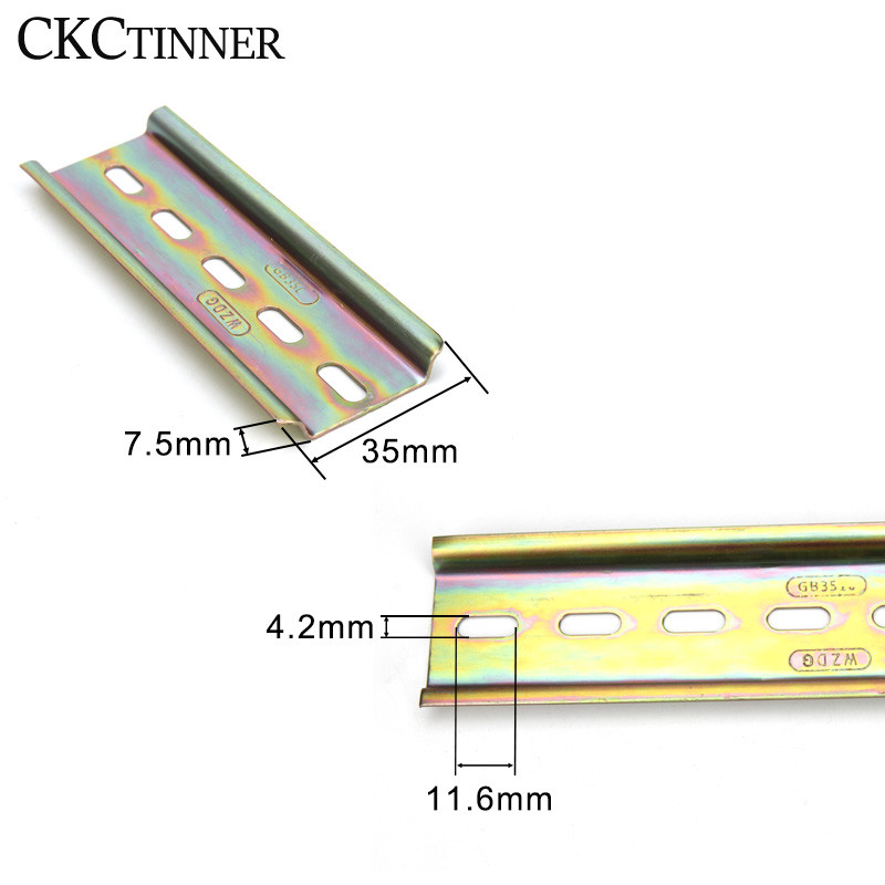 Универсален тип C45 клеми за DIN релса Релеен контактор AC контактор Водеща релсова пътека 35 mm широка 7,5 mm висока