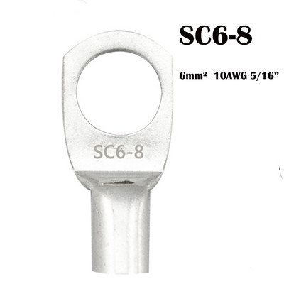 50 gab. Skrūvju caurums Konservēts varš Kabeļu uzgaļi Akumulatora spaiļu komplekts Vadu spaiļu savienotājs 4mm-10mm SC4-4/5/6 SC6-5/6 SC10-6/8